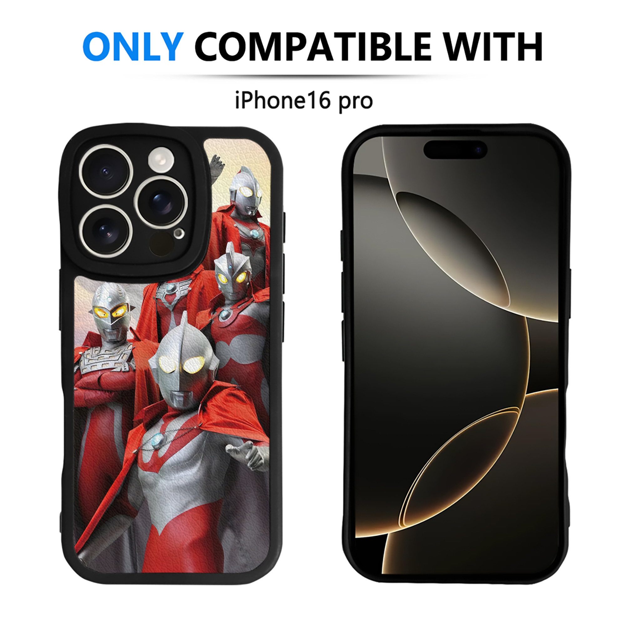 （画像用） ウルトラマン Ultraman 【iPhone 16シリーズ対応】シリコンスマホケース（レザー調） 材質：シリコン
